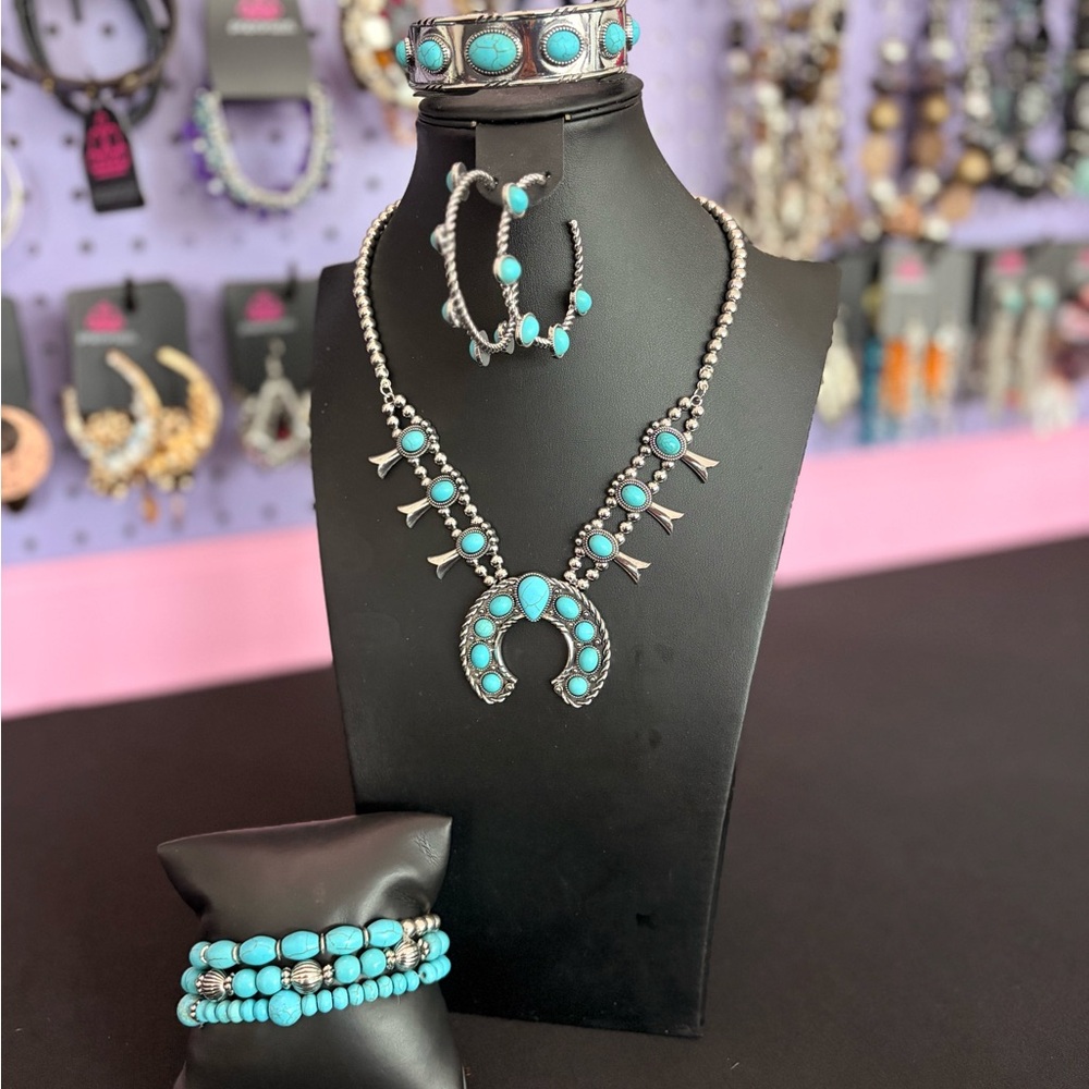 Turquoise and Silver Jewelry Set